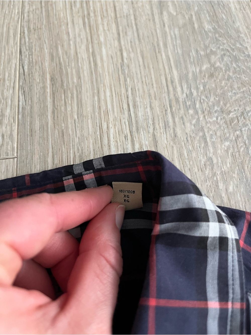 BURBERRY Men’s George Check Button Down Shirt Blue/White/Red - Size XL - Picture 5 of 9